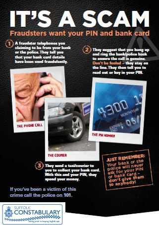 Bank card scam poster