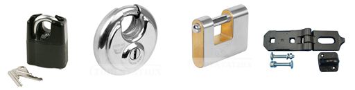 Secure padlocks and hasps