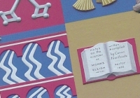 A close-up of the village sign